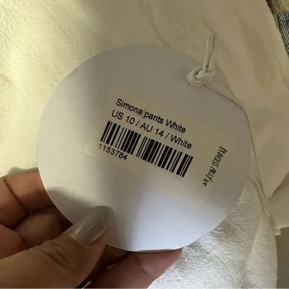 Princess Polly White Simona Linen Pants Sz 10 US NWT - Picture 12 of 13